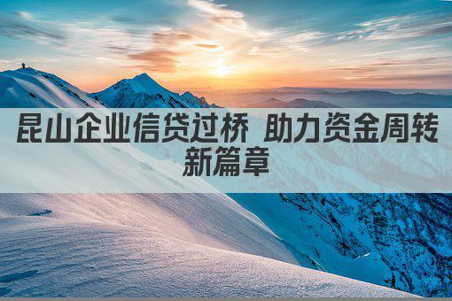 昆山企业信贷过桥 助力资金周转新篇章(图1)