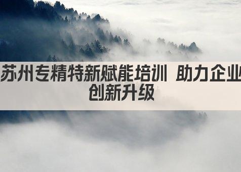 苏州专精特新赋能培训 助力企业创新升级(图1)