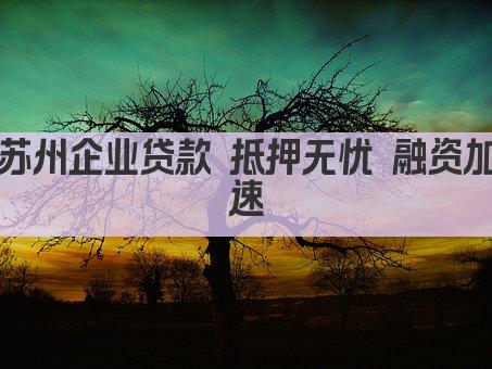苏州企业贷款 抵押无忧 融资加速(图1)
