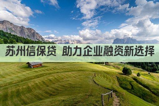 苏州信保贷 助力企业融资新选择(图1)