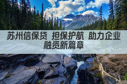 苏州信保贷 担保护航 助力企业融资新篇章(图1)