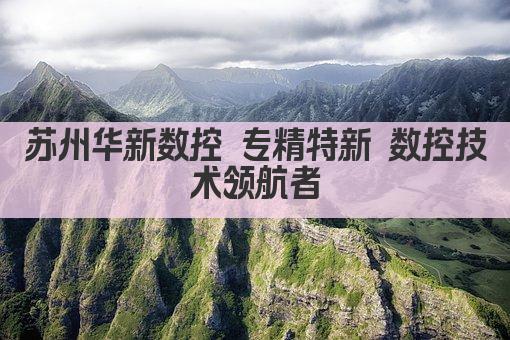 苏州华新数控 专精特新 数控技术领航者(图1)