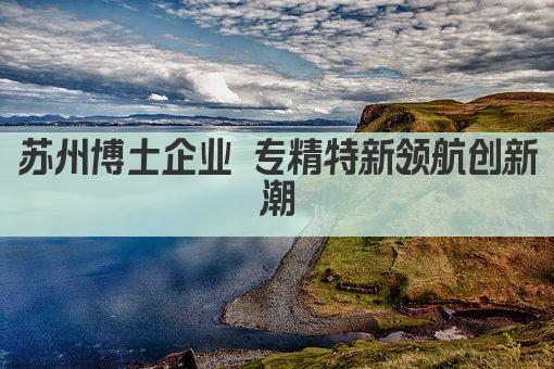 苏州博士企业 专精特新领航创新潮(图1)