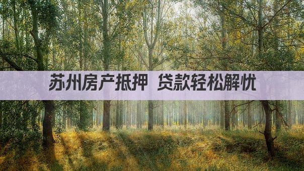 苏州房产抵押 贷款轻松解忧(图1)