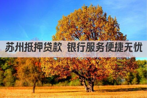 苏州抵押贷款 银行服务便捷无忧(图1)