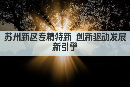 苏州新区专精特新 创新驱动发展新引擎(图1)