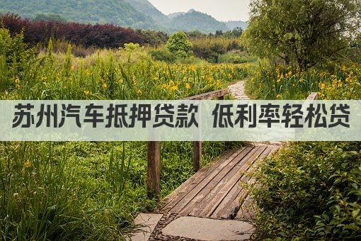 苏州汽车抵押贷款 低利率轻松贷(图1)