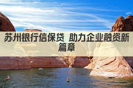 苏州银行信保贷 助力企业融资新篇章(图1)