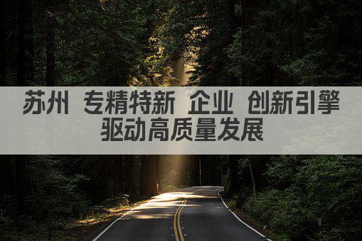 苏州 专精特新 企业 创新引擎驱动高质量发展(图1)